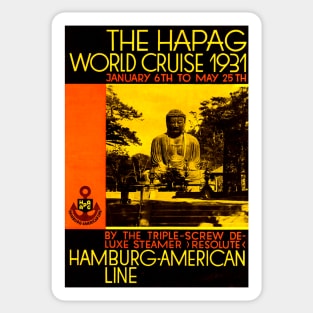 Hapag World Cruise 1931 - Vintage Travel Poster Sticker